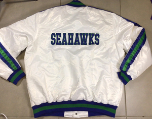 Chaqueta Varsity Blanca de Satén de los Seattle Seahawks - Product Image 2