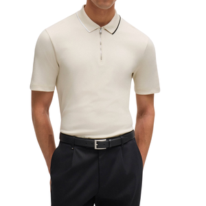 เสื้อเชิ้ตคอปกซิป แขนสั้น ผ้าคอตตอน 100% เนื้อนุ่ม สไตล์ลำลองทันสมัย ทรงเข้ารูป สีพื้น รับสั่งทำสีตามต้องการ ขายส่ง - Product Image 2