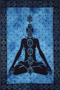Buddha Yoga Seven Chakra <b>Mat</b> Cotton Tapestry Poster <b>Small</b> Handmade Home Decor Multiple Color Beautiful By Indian Consigners - Product Image 3