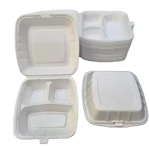 Supplier Three compartments PS foam food container with lid lunch box/ fast food/ hamburger best selling products 2024 amazon