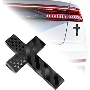 Emblema in Metallo a Forma di Croce di Gesù per Auto, Adesivi Decorativi Personalizzati con Bandiera Americana, Distintivi per Auto - Product Image 1