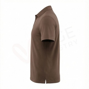 Polo à manches courtes pour homme, couleur unie, tissu Oxford tissé décontracté, coupe classique, design boutonné - Product Image 3