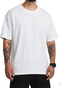 เสื้อยืดโอเวอร์ไซส์ผู้ชาย ดีไซน์สั่งทำพิเศษ ผ้าคอตตอน 100% สไตล์วินเทจสีซีดจาง โลโก้ด้านหน้า ผ้าหนา สตรีทแวร์ เสื้อยืดเปล่า - Product Image 3