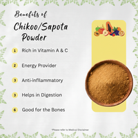 Premium groothandel gespraydroogde Chikoo Sapota poeder, biologisch vacuüm verpakt, bulk, voedingsrijk, voedselkwaliteit, zonder toegevoegde suiker, Halal/Kosher