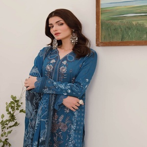 Ramsha Vol MASHAAL-10 Long Maxi Frock Heavy Embroidered Lawn Three-Piece Punjabi Suit for Women <b>Eid</b> <b>Dresses</b> Salwar Kameez - Product Image 4