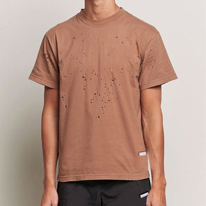 Nouveau design T-shirt personnalisé 100% coton uni décontracté pour homme, T-shirts délavés à l'acide, prix abordable, qualité supérieure, T-shirt homme effet vieilli - Product Image 2