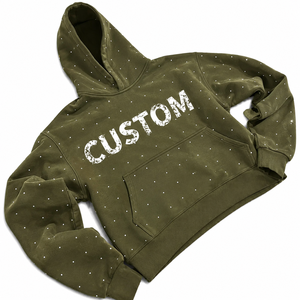 Sweat-shirt à capuche pour homme avec motif en strass, style streetwear oversize, en coton, tendance - Product Image 2