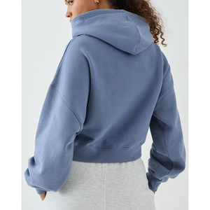 Sudadera con Capucha de Algodón 100% de 500GSM con Hombros Caídos, Bordada, Lisa, Deportiva, de Invierno, Tipo Pullover, Venta al por Mayor OEM ODM - Product Image 4