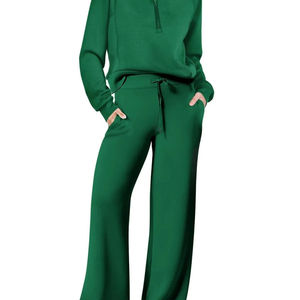 Ensemble de survêtement pour femme, tissu respirant et doux, deux pièces, coupe extensible, idéal pour la remise en forme, la course à pied, la marche et un style actif au quotidien - Product Image 1