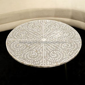 Table basse antique de luxe moderne, incrustation de nacre, meubles décoratifs de salon pour chambre à coucher et salle à manger par artisan craft - Product Image 5