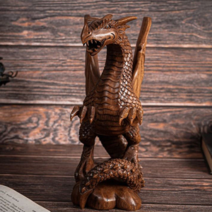 Wooden Dragon Figurine with Detailed Craftsmanship Wholesale Home Decor Wooden Dragon Statue Custom Dragon Sculpture Wooden Gift - Product Image 1