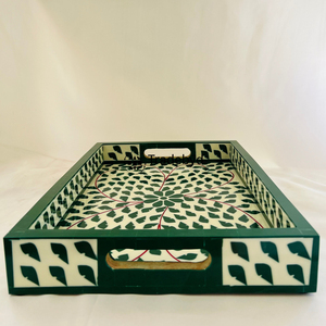 ถาดไม้ฝังกระดูกทำมือทันสมัยหรูหรา ถาดเสิร์ฟเคลื่อนย้ายได้ ของตกแต่งโต๊ะอาหารระดับพรีเมียม โดย Tradebyd - Product Image 5