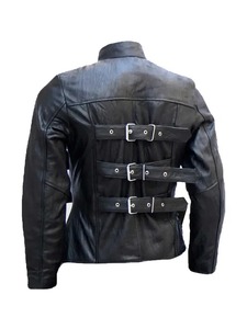 เสื้อแจ็คเก็ตหนังทรงเทรนช์คาดเข็มขัด - Product Image 2