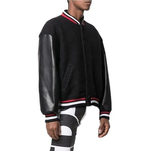 Remium-Chaqueta de lana con logo personalizado para hombre y mujer, abrigo informal con parches de chenilla, para invierno - Product Image 5