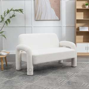 Zenvy 51 \ "Sofá de diseñador moderno con brazo curvo Asientos minimalistas juguetones para sala de estar contemporánea - Product Image 5