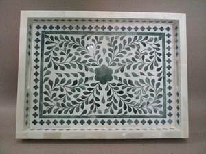 <b>Top</b> Quality Long Lasting <b>Resin</b> Serving Tray with Rectangle Shape and Side Wall Grip Design for Living Room and Dining Use - Product Image 3