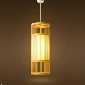 Lámpara Colgante de Ratán, Altura Ajustable, con Protección Ocular, Regulable, Forma de Tambor, LED E12, Color Dorado, Luz Cálida 2700K, Control Inalámbrico, para Sala de Estar - Product Image 1