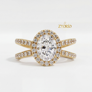 Sterling Silver Lab Grown Diamond Oval Cut Halo Engagement <b>Ring</b> <b>Split</b> Shank Pave Set Bridal Wedding Party <b>Ring</b> High Quality - Product Image 6