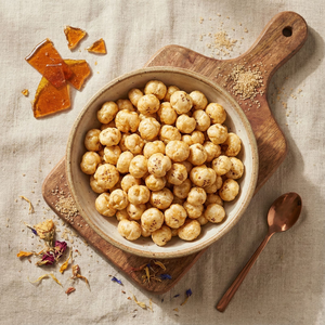 Makhana (Nueces de Zorro) con Sal y Caramelo |   Semillas de Loto Tostadas, Bocadillo Dulce |   Proveedor de Semillas de Nenúfares Aromatizadas al por Mayor - Product Image 4