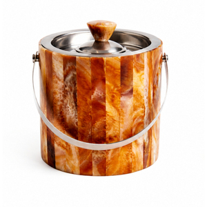 Seau à glace en bois avec logo personnalisé, bac à boissons avec doublure en acier inoxydable, refroidisseur à bière avec poignées en cuir durables - Product Image 2