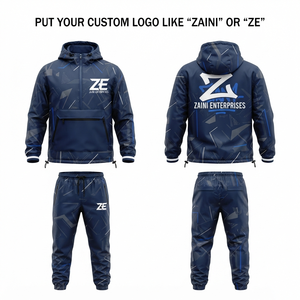 Traje Cortavientos para Hombre ZAINI, 300 Gramos, Tela Taslan de Poliéster Premium para Diseño de Paneles de Color, Logotipo Personalizado con Impresión por Transferencia de Calor - Product Image 1