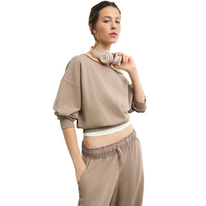Sweat à capuche long en polaire personnalisé pour femme, écologique, séchage rapide, respirant, en coton, col rond, décontracté, hiver, avec logo frontal - Product Image 2