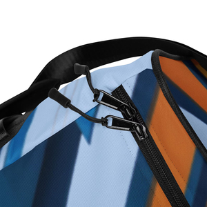 Sport <b>Duffel</b> <b>Bag</b> with Blue and Orange Geometric Pattern Large Capacity Zipper Closure Travel Gym <b>Bag</b> - Product Image 3