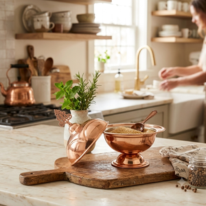 Handmade Polished Copper <b>Sugar</b> Pot Footed Decorative <b>Sugar</b> <b>Bowl</b> Vintage Metal Container Kitchenware Handicraft - Product Image 3