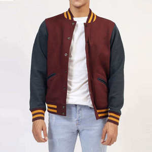 Premium Winter <b>Jacket</b> <b>Men</b> Varsity Canvas Leather Baseball Letterman Stand Collar Full Sleeve Streetwear <b>Lightweight</b> Breathable - Product Image 1
