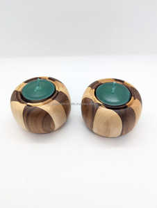 Soporte de luz de té de madera de mango decorativo con acabado pulido para un estilo de vida sostenible ecológico y una decoración festiva elegante - Product Image 3