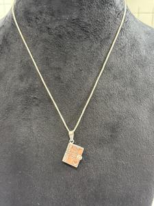 Colgante de plata de ley 925 con forma de libro para hijas, collar de lectora, joyería fina para mujer, regalo perfecto para fiesta, amor eterno - Product Image 3
