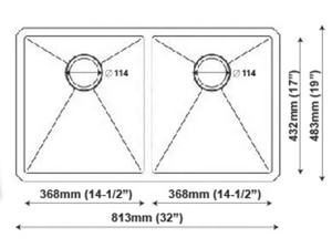 Fregadero de cocina de doble cuenco hecho a mano SB 9000, calidad de acero inoxidable 304, montaje inferior con dos agujeros, el mejor precio de la fábrica de Vietnam - Product Image 4