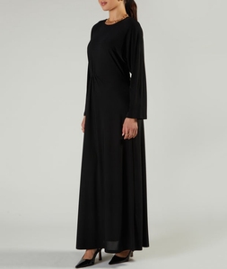 Elegante Vestido Maxi Negro Estilo Abaya de Dubái para Mujer con Forma Redonda Simple, Ropa Islámica Tradicional y Accesorios - Product Image 2