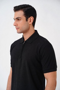 Factory Direct Sale Men's Zipper Polo Shirt Short Sleeve Customizable Logo High Grade Fabric Soft Touch Breathable Quick Dry - Product Image 3