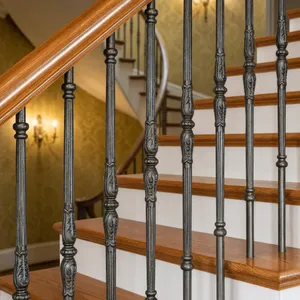 Balustres d'escalier élégants en fer forgé, kit de remplacement de meneaux décoratifs classiques en métal pour support de main courante d'escalier intérieur - Product Image 3