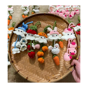 พวงกุญแจตุ๊กตาซานตาคลอสโครเชต์ รูปการ์ตูนสัตว์คริสต์มาส พร้อมหมวกสีแดงและเคราสีขาว - Product Image 5