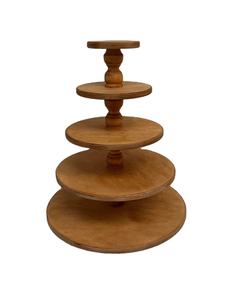 ถาดไม้อะคาเซียแบบเท้าสูงทำจากไม้อะคาเซียแท่นวางเค้กสำหรับเสิร์ฟเค้กและผลไม้ - Product Image 6