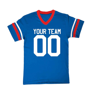 Custom American Football Jersey Men's V-Neck Short Sleeve Gradient Color Sublimated Print Moisture Polyester Sport Apparel - Product Image 2