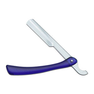 Rasoir droit bleu UBI Barber en acier à haute teneur en carbone, lames à simple tranchant avec manche en plastique pour salon et usage domestique - Product Image 4