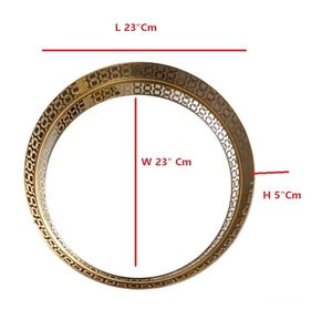 Bandeja Decorativa de Hierro Estilo Art Deco de 12 Pulgadas, Bandeja para Maquillaje y Perfumes, Ideal para Pascua, Bautizo, Boda, Cumpleaños - Product Image 2
