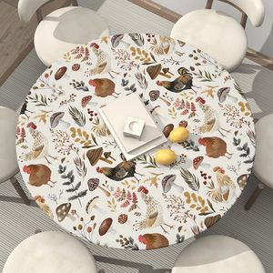 Papel Tapiz Autoadhesivo con Diseño de Gallo de Granja Beige, 17.5 x 118 Pulgadas, Papel de Contacto Removible con Diseño Floral, de Hojas y de Hongos, Mural de Estilo Pastoral - Product Image 6