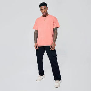 T-shirt décontracté pour homme à manches courtes 100% coton Séchage rapide Couleur unie Col rond Tissu en flanelle tricoté Respirant Sans col - Product Image 2