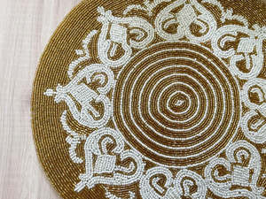 Set de table artisanal personnalisé, écologique, à motifs floraux perlés, pour la décoration de la maison, artisanat haut de gamme - Product Image 5