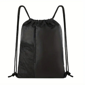 Promotional Custom Logo Draw <b>String</b> <b>Bag</b> 210D Polyester Sport Backpack Drawstring Nylon Gym <b>Bags</b> With Zipper Pocket - Product Image 5
