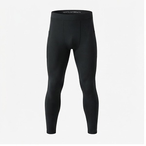 Collants de compression intégraux pour homme North Approach, taille haute, sans couture, noirs, anti-transpiration, respirants, vêtements de sport - Product Image 1