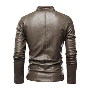 Venta Directa de Fábrica, Chaqueta de Cuero para Hombre de Manga Larga, Nueva Llegada, Chaqueta de Cuero de Invierno Personalizada al por Mayor - Product Image 2