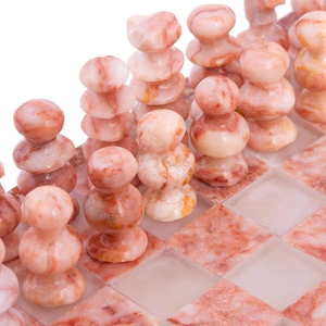 Jeu d'échecs en résine de luxe, fait main, écologique, bleu/ivoire, avec figurines, idéal pour les fêtes et les cadeaux, CRAFT - Product Image 1