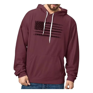 Vente en gros de sweats à capuche noirs pour hommes, entièrement personnalisables, coupe décontractée, en molleton de coton, logo sur le devant - Product Image 4