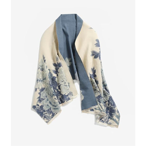 Chal de Pashmina Jacquard Botánico Barroco de Lujo, Reversible de Doble Cara, con Intrincado Tapicería Floral y Borde de Flecos Suaves - Product Image 5