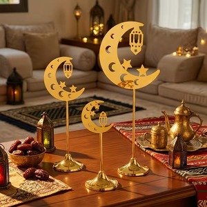 Centro de Mesa con Brillo Suave para Eid – Decoración en Forma de Luna Creciente para Interiores Cálidos y Neutros - Product Image 6